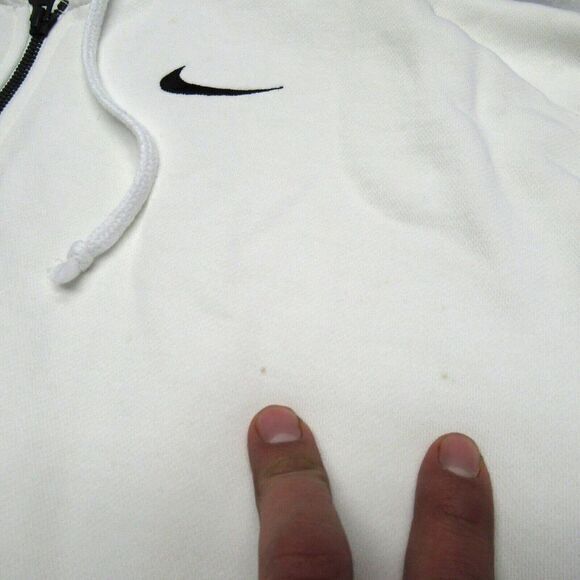 Nike Hoodie Womens XS White Oversized Phoenix Essential Fleece Full Zip READ - Picture 9 of 16